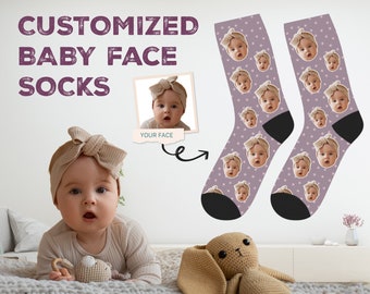 Custom Baby Face Socks, Personalized Christmas Gift for Husband Wife Mom Dad Grandma Grandpa, Funny Photo Socks, Stocking Stuffer