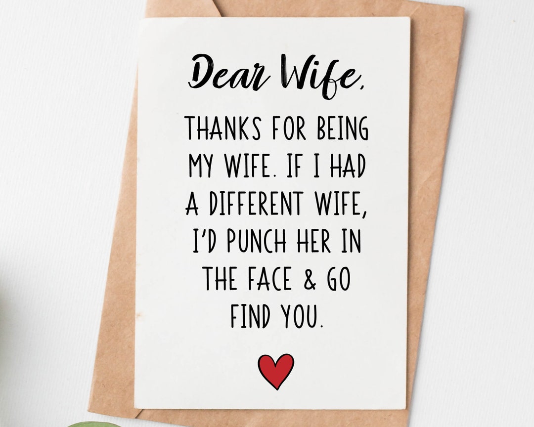 Funny Wife Birthday Card, Wife Birthday Gift, Wife Christmas Card, Wife ...