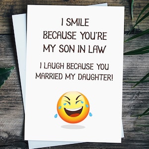 Funny Birthday Card for Son in Law Son in Law Greeting Card - Etsy