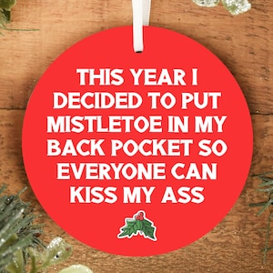 Rude kerstornament, grappige kerstversiering, hilarisch kerstboomdecor, kerstcadeau voor hem haar mannen vrouwen