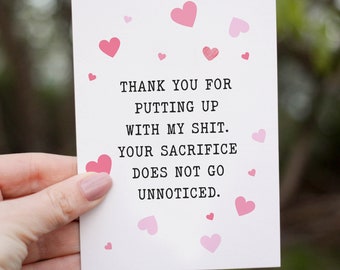 Funny Love Card, Sarcastic Valentines Day Card For Him Or Her, Hilarious Anniversary Card For Husband Boyfriend Wife Girlfriend