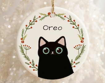 Custom Cat Ornament, Cat's First Christmas Ornament, Personalized Pet Ornament, Cat Lover Gift, Cats First Xmas Bauble