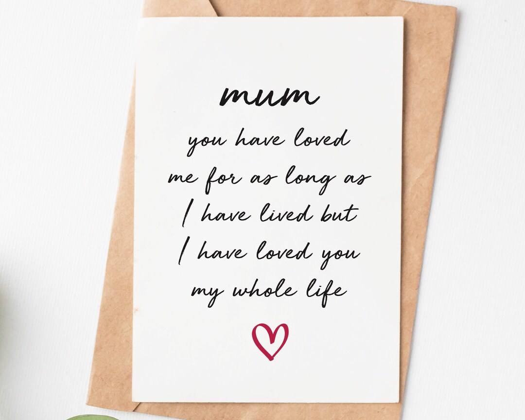 Mum I Love You Card, Mothers Day Card for Mom, Mom Birthday Card ...