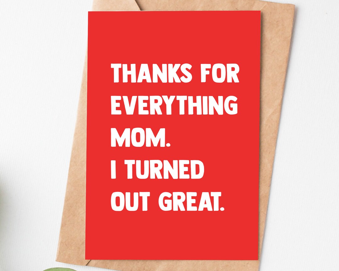 Funny Mothers Day Card for Mom, Mom Birthday Card From Daughter ...