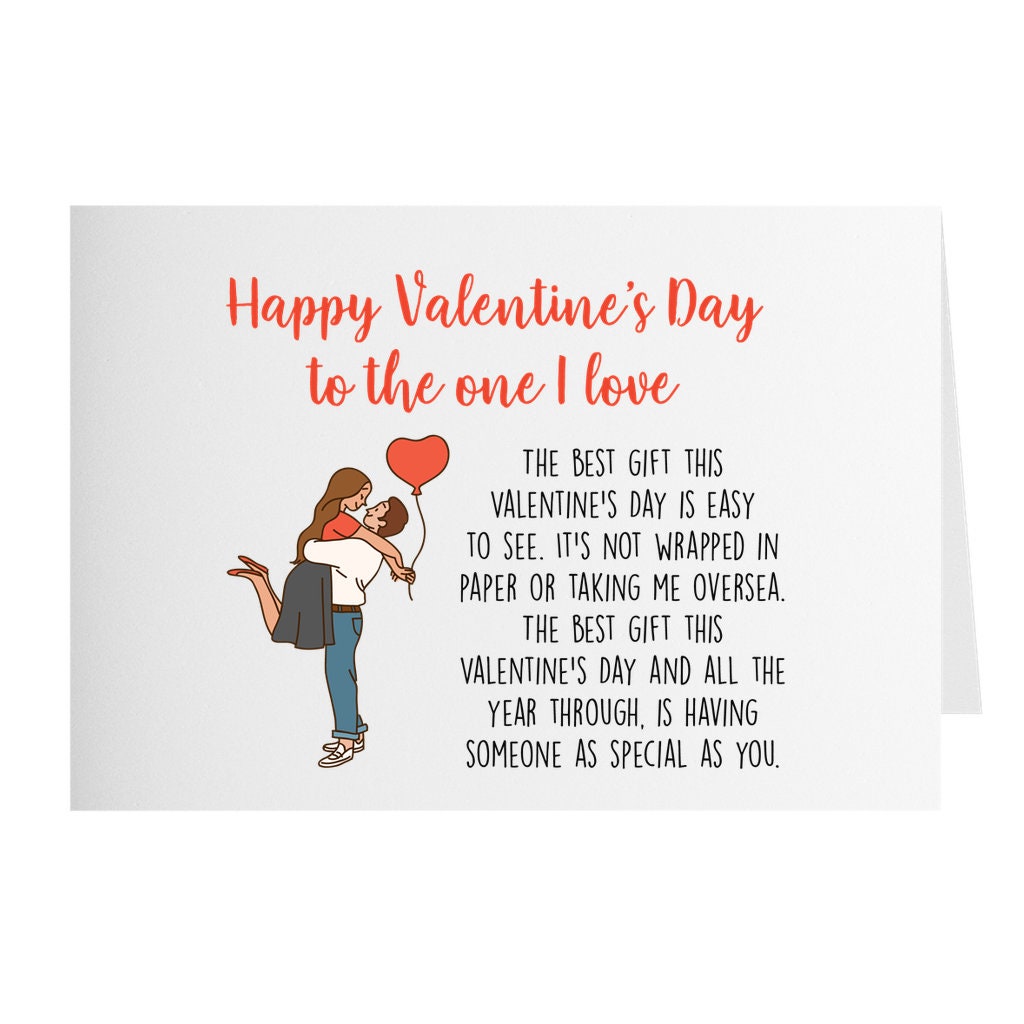 Love Valentines Day Card for Him Romantic Anniversary Card for