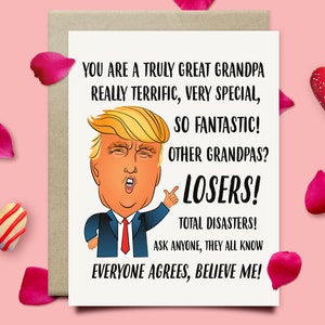 Trump Birthday Card For Grandpa, Grandpa Funny Birthday Card, Grandpa Christmas Card, Grandfather Christmas Gift From Granddaughter