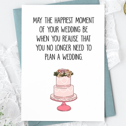 Sarcastic Wedding Card Funny Wedding Congratulations Card - Etsy Sarcastic Wedding Card Funny Wedding Congratulations Card - Etsy
