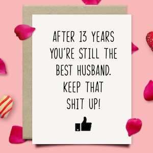 13th Anniversary Card For Husband, Funny Lace Anniversary Gift For Him, 13th Anniversary Gift, 13 Year Anniversary Gifts For Men