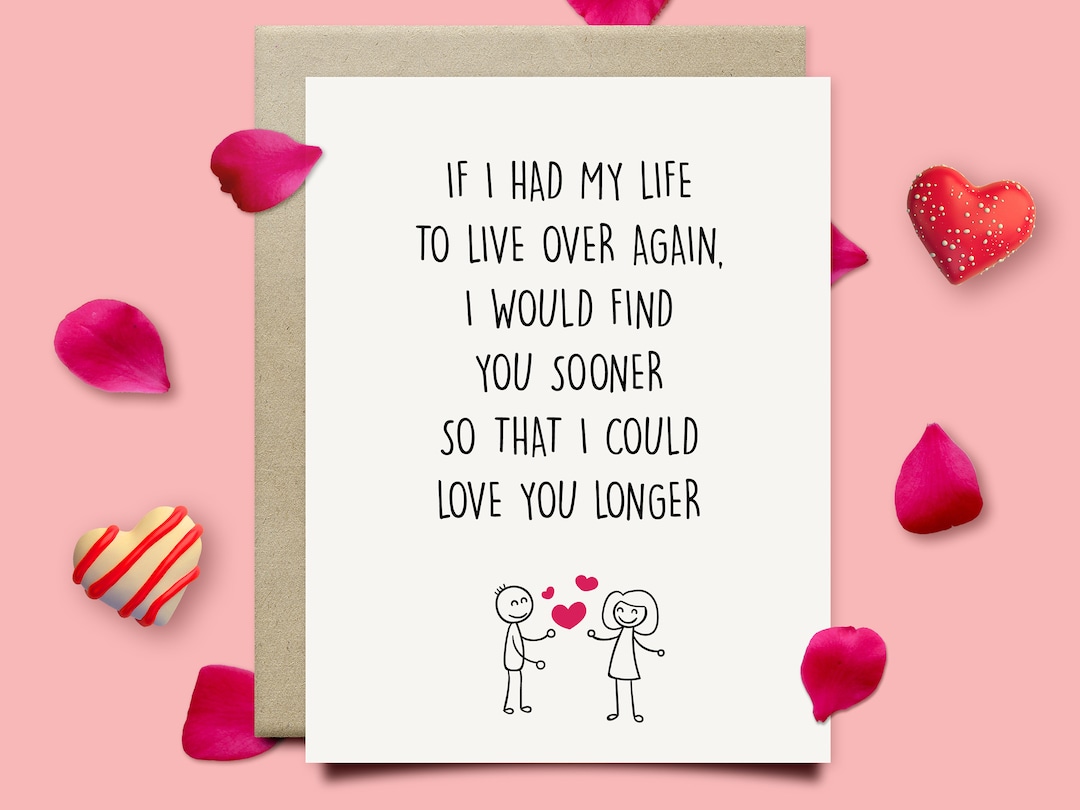 Romantic Valentines Day Card for Him Her, Cute Love Card for Men Women ...