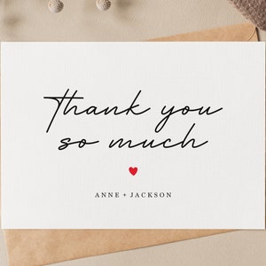 Thank You Wedding Card, Custom Bride And Groom Card, Personalized Mr And Mrs Card, Just Married Card, Wedding Party Gift, Bespoke Name Card