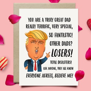 Fathers Day Card, Trump Birthday Card For Dad, Funny Dad Birthday Card, Dad Birthday Gift, Fathers Day Gift From Daughter or Son