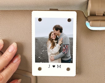 Personalized Photo Car Visor Clip, Valentines Day Gift for Him, Anniversary Gift, Custom Car Gift for Men, Unique Car Accessories