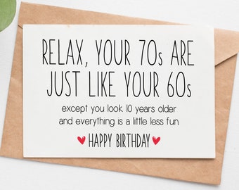 Funny 70th Birthday Card, 70th Birthday Gift For Women Or Men, 70th Birthday Card For Grandma, Grandpa, Mom, Dad, Aunt, Uncle