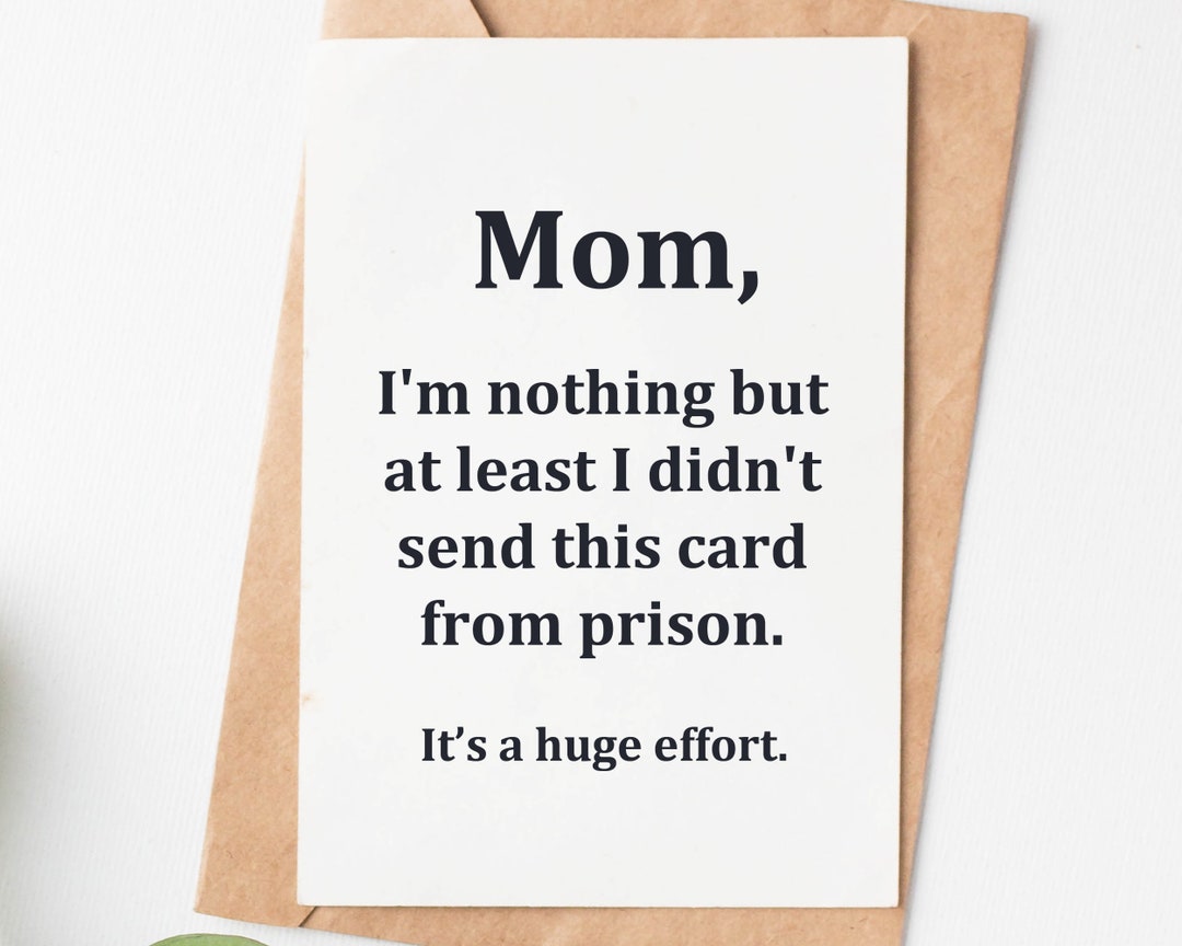 Funny Mothers Day Card for Mom, Mom Birthday Card, Sarcastic Mom ...