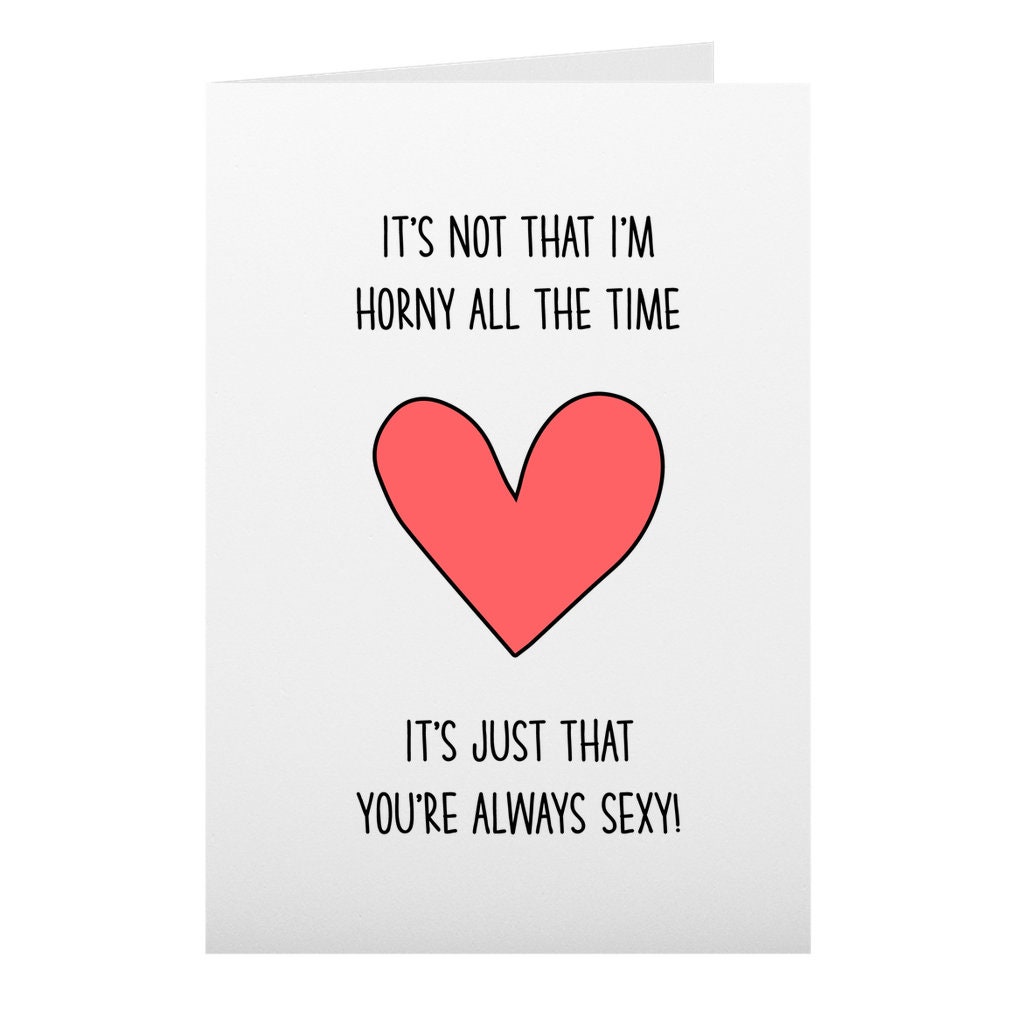 Sleazy Greetings Funny Valentine's Card - Naughty Rhino Pun Card For Him Or Her