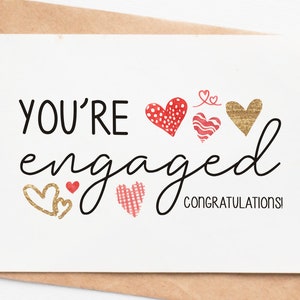 You&#39;Re Engaged Congratulations Card, Love Engagement Card, Engagement Gift, Bride To Be Card, Future Bride Card, Bridal Shower Card