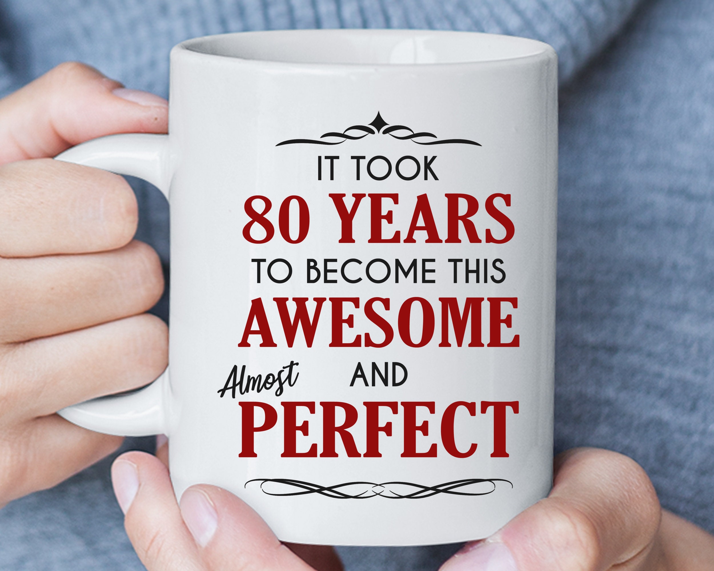 Bellatio Decorations Cadeau / Mug anniversaire 80 ans - homme -  déambulateur 