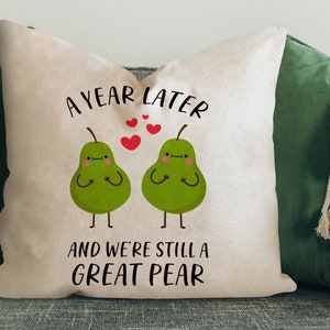 1st Wedding Anniversary Gift for Husband Wife Couple, Great Pear Throw Pillow Cover, 1 Year Anniversary Gift for Boyfriend Girlfriend