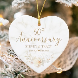 50th Anniversary Ornament, Custom Christmas Ornament, 50 Years Married Ornament, Personalized Couples Gift, Golden Wedding Decor Gift