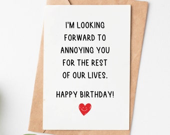 Funny Anniversary Card For Husband Or Wife, Fiance Birthday Card, Love Card For Boyfriend Girlfriend, Anniversary Gifts For Men