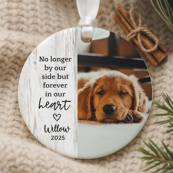 Custom Pet Memorial Ornament, Personalized Dog Loss Christmas Ornament, Cat Sympathy Gift, Dog Photo Memorial Keepsake, Pet Loss Bauble