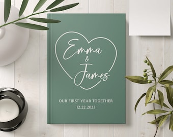 Papieren verjaardagsdagboek, gepersonaliseerde parendagboek, aangepaste liefdesnotitieboekje, eerste verjaardagscadeau voor man, vrouw, bruiloftsgeheugenboek