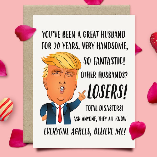 20th Anniversary Card For Husband, China Anniversary Gift For Him, Funny Trump Anniversary Card, 20 Year Anniversary Gifts For Men