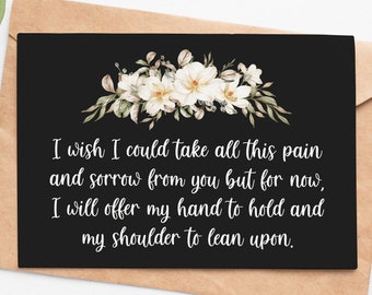 Condolence Card, Bereavement Card, Encouragement Card, Pet Loss Gift, Sympathy Gift, Sympathy Card Loss Of Mother Or Father, Grief Card