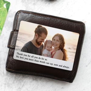 Regalo personalizado para el Día del Padre, tarjeta de billetera metálica con foto personalizada, regalo de cumpleaños para papá de parte de su hija, hijo e hijos, regalo de Navidad para papá.