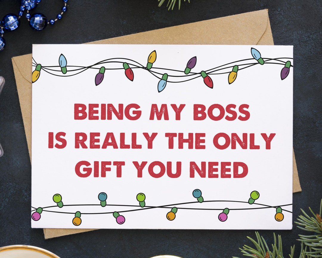 Being My Boss Christmas Card Funny Holiday Card for Boss Etsy