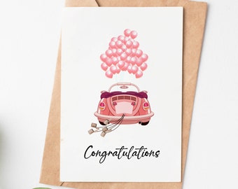 Wedding Congratulations Card, Just Married Card, Wedding Day Card For Bride And Groom, Engagement Card, Engagement Gifts For Couple