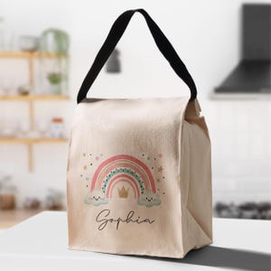 Custom Kids Lunch Bag, Personalized Back To School Gift, Rainbow Lunchbox Bag, Insulated Lunch Bag, First Day of School Kid Gift, Picnic Bag
