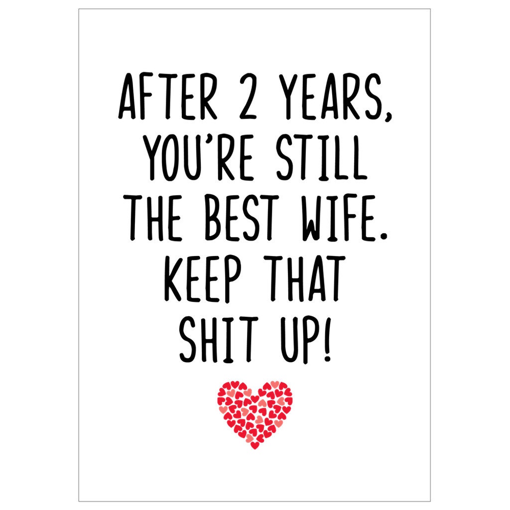 2nd Anniversary Card for Wife Cotton Anniversary Gift for Etsy