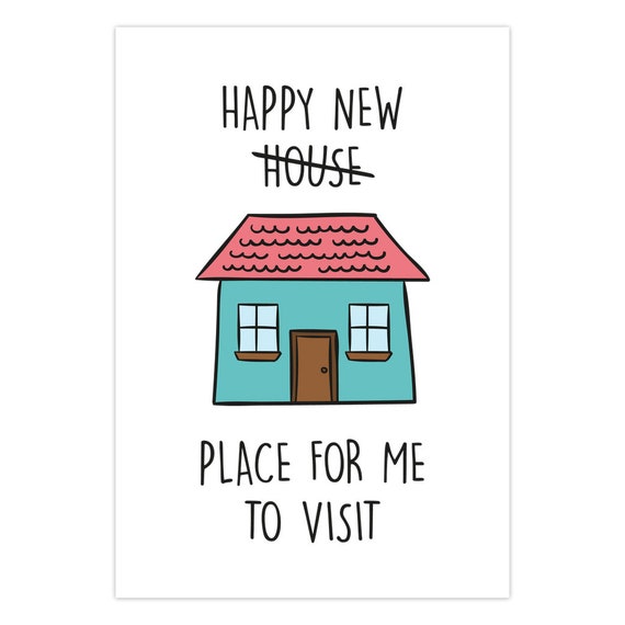 NobleWorks Funny New Home Greeting Card with 5 x 7 Inch Envelope (1 Card) Housewarming Living In Boxes C2443NHG