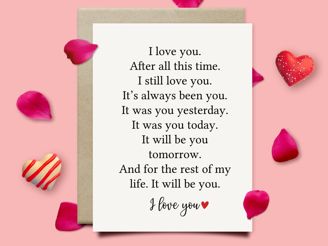Romantic I Love You Card, Valentines Day Card for Him, Mens Valentines ...