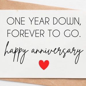1st Wedding Anniversary Card For Husband Wife, First Anniversary Card For Boyfriend Girlfriend, Paper Anniversary Gift For Him Her