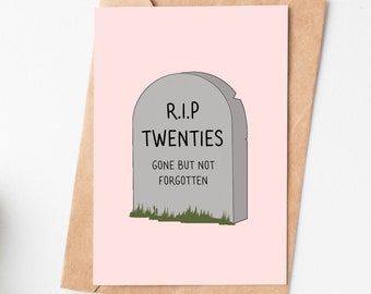 R.I.P Twenties Funny 30th Birthday Card For Him Or Her, Rude Birthday Card, 30th Birthday Gift For Sister Brother Friend Coworker