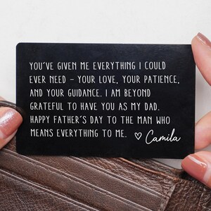 Tarjeta de billetera de metal personalizada para papá, regalo personalizado para el Día del Padre, regalo de cumpleaños para papá de su hija, hijo e hijos, regalo de Navidad para papá.