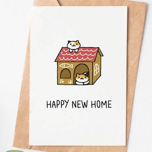 Happy New Home Card For Cat Lover, Funny Housewarming Card, New House Card, Home Owner Card, 1st House Congratulations Card For Friend
