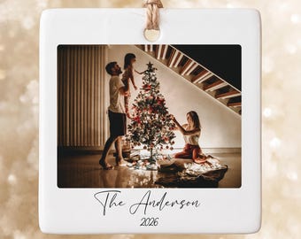 Personalized Family Photo Christmas Ornament, Custom Text Picture Bauble, Customized This Is Us Holiday Keepsake, Xmas Memory Keepsake
