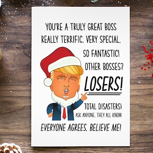 Boss Christmas Card, Funny Trump Christmas Card, Xmas Holiday Greeting Cards For Boss, Boss Christmas Gift, Girl Boss Lady Card