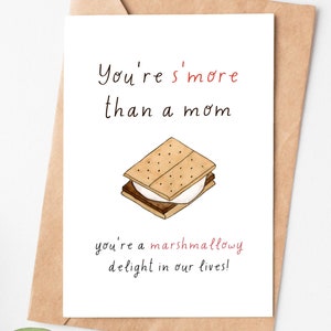 S’more Pun Mothers Day Card, Funny Mum Birthday Card From Daughter or ...