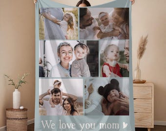 Aangepaste fotodeken moeder, gepersonaliseerd moederdagcadeau, fotodeken, deken mama, verjaardagscadeau moeder, kerstcadeau van dochter-zoon