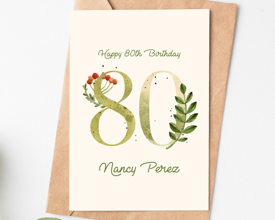 Biglietto di auguri per auguri di compleanno con scritta To A Special Mam 80 80th Today Blossom