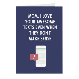 Funny Mothers Day Card for Mom, Nonsense Message Texts Card, Mom ...