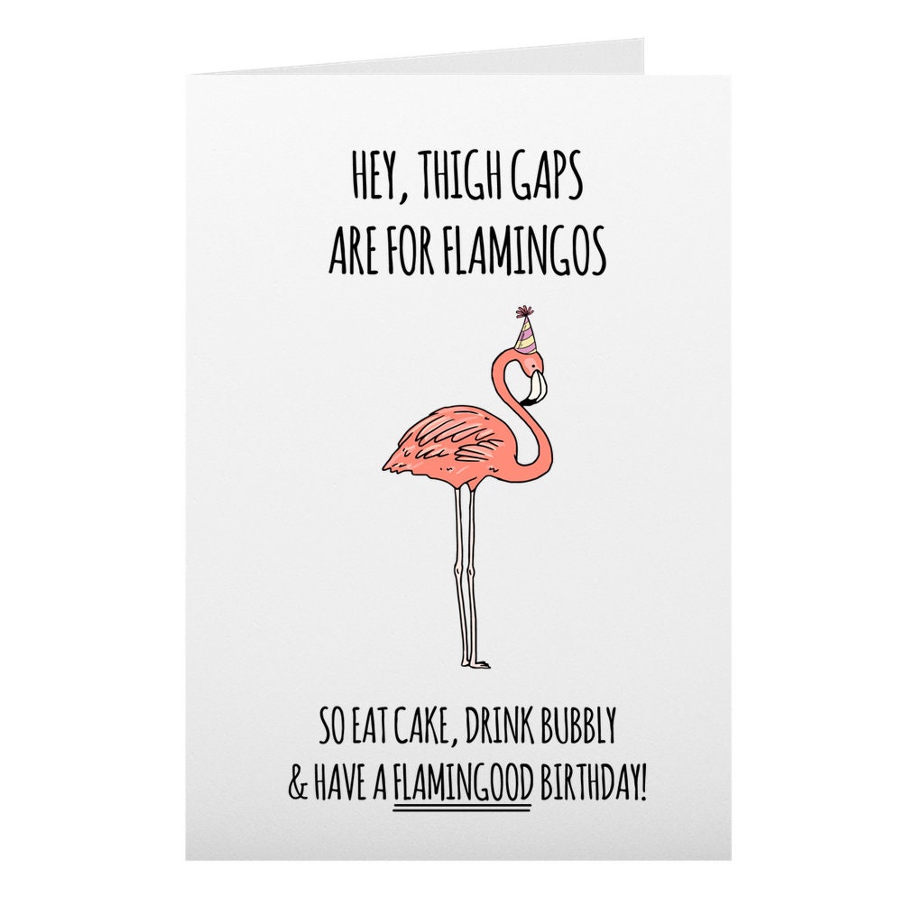 Funny Flamingo Birthday Card for Her Animal Pun Birthday - Etsy