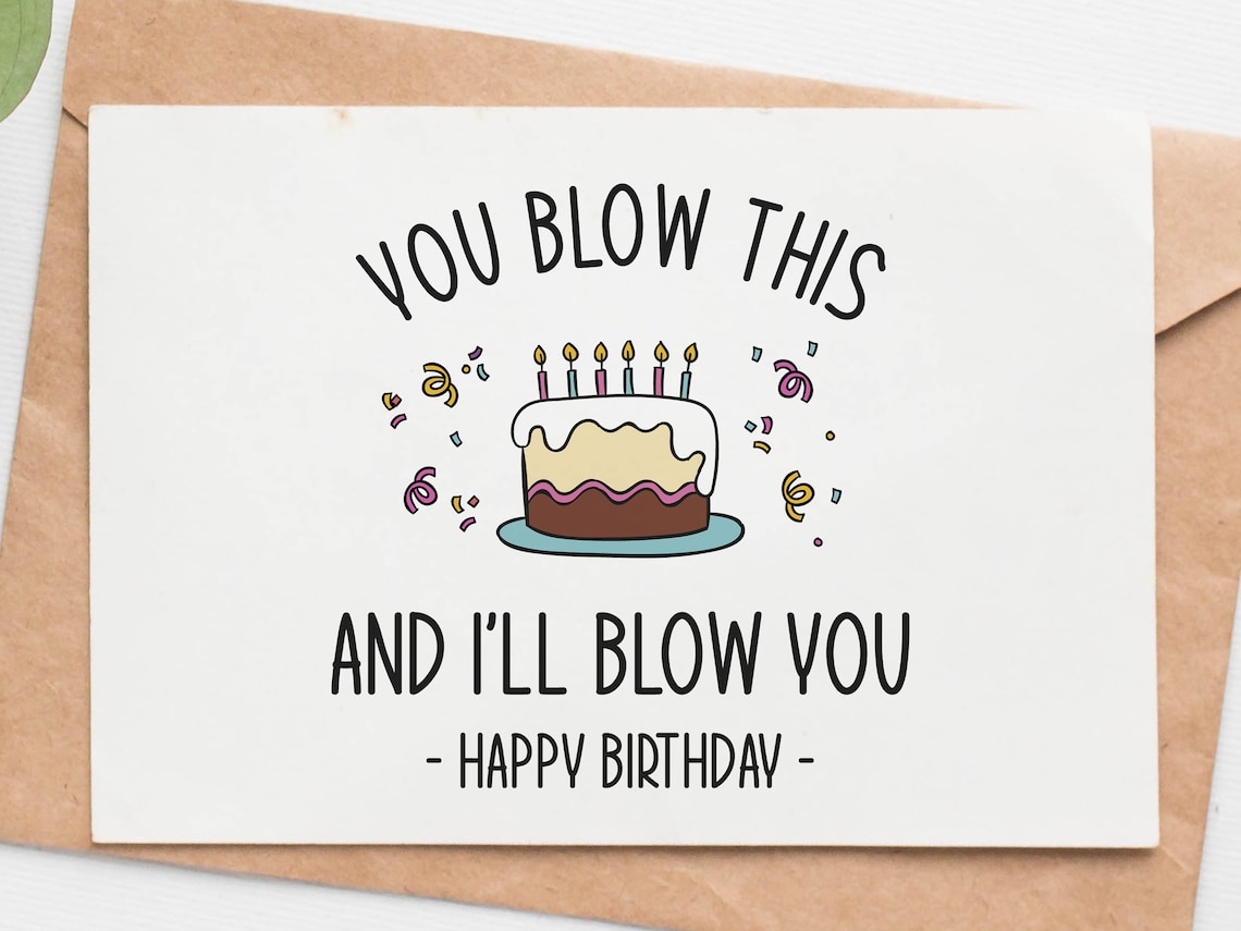 Naughty Birthday Card For Him Funny Birthday Card For Husband Etsy