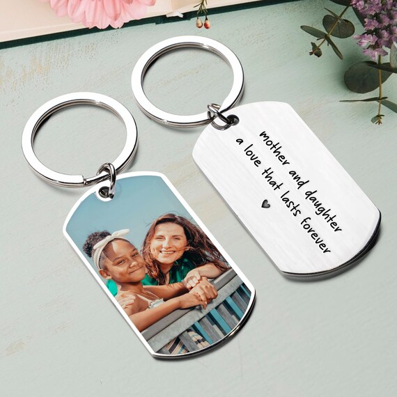 2 Portachiavi A Cuore Per Mamma E Figlia, In Acciaio Inox, Regalo Per La Festa Della Mamma O Compleanno, Con Sacchetto Portagioie