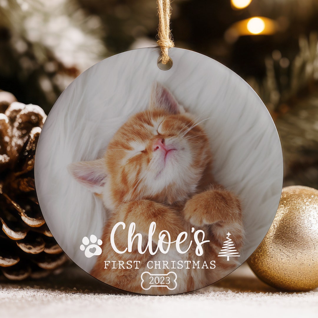 Cats First Christmas Ornament Personalized, Custom Cat Ornament, Pet ...