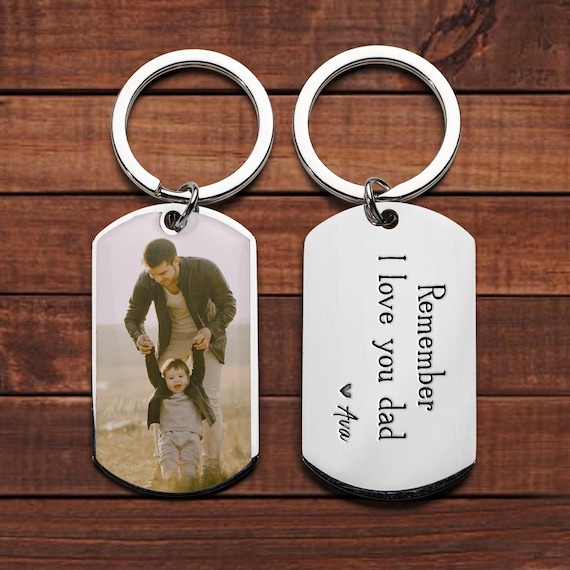 Custom Keychain With Picture Personalised Engraved Photo Keyring - Custom Gift For Dad, Mum, Birthday, Fathers Day Fathers Day Gifts For Dad - Foto 3